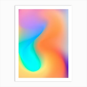 Blue and Orange Soft Aesthetic Aura Gradient Minimalist Background Art Print