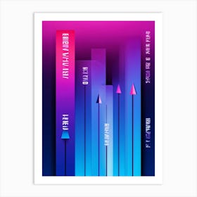 Abstract Navigation Arrows Digital Interface Design Fluid Lines Intersecting Gradient Colors Shif (1) Art Print