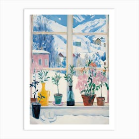 The Windowsill Of Aosta   Italy Snow Inspired By Matisse 1 Art Print