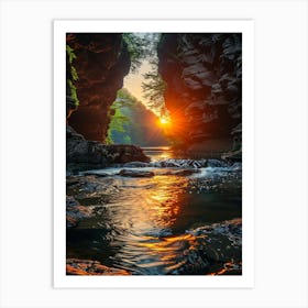 Sunset In The Cave Art Print