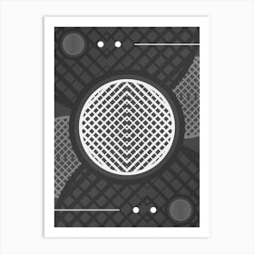 Geometric Glyph Abstract Array in White and Gray n.0083 Art Print