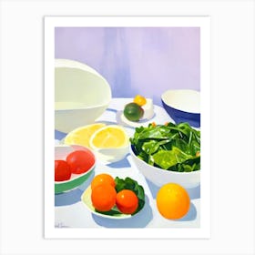 Collard Greens Tablescape vegetable Art Print