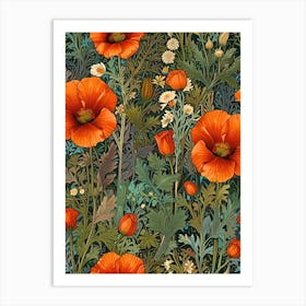 William Morris Poppies Art Print