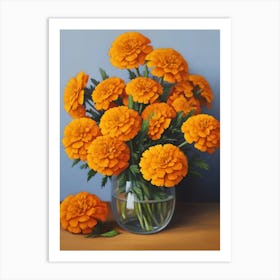 Orange Flowers In A Vase 2 Art Print