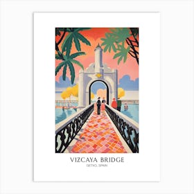 Vizcaya Bridge, Getxo, Spain, Colourful 1 Art Print