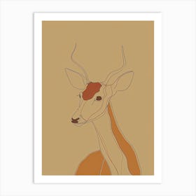 Antelope - Boho, Line Art 3 Art Print