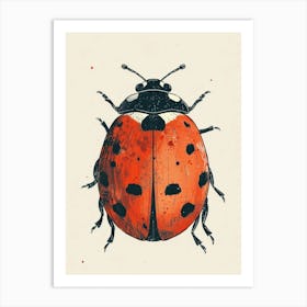 Colourful Insect Illustration Ladybug 21 Art Print
