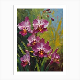 Encyclia Orchids Oil Painting Art Print