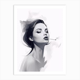 Girl Smoking A Cigarette 1 Art Print