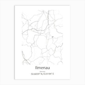 Ilmenau,Germany Minimalist Map Art Print