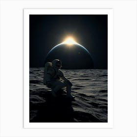 Astronaut On The Moon 2 Art Print