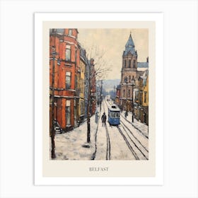 Vintage Winter Painting Poster Belfast Northern Ireland 1 Art Print