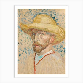 Self Portrait With A Straw Hat (1887), Vincent Van Gogh 1 Art Print