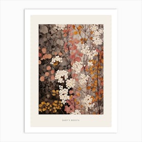 Flower Illustration Babys Breath 3 Poster Art Print