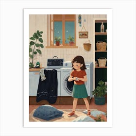 Little Girl In The Kitchen Art Print