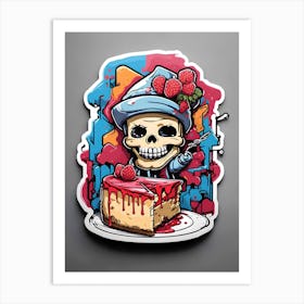 Skeleton With Cake Art Print