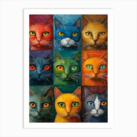 Cat Faces 1 Art Print