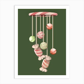 Candy Cane Mobile Art Print
