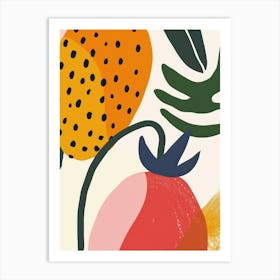 Strawberries Close Up Illustration 2 Art Print