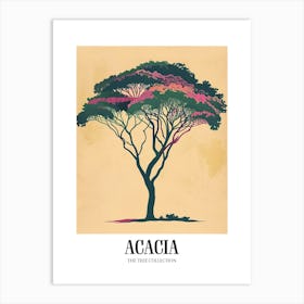 Acacia Tree Colourful Illustration 1 Poster Art Print