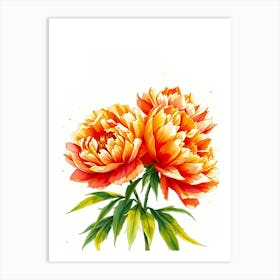 Watercolor Peonies 3 Art Print