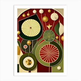 Abstract Christmas Ornaments Art Print