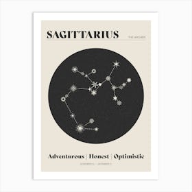 Astrology Constellation - Sagittarius Art Print