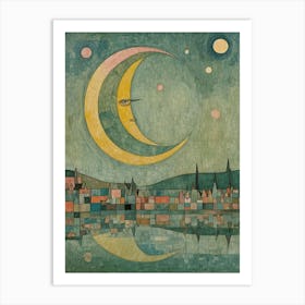 Crescent Moon Village Art Print