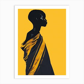 The African Woman In Yellow; A Boho Symphony Art Print