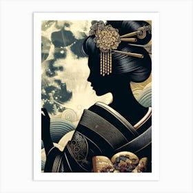 Geisha Drawing Art Print