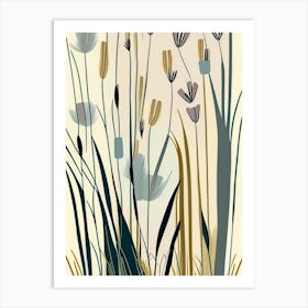 Scouring Rush Wildflower Modern Muted Colours 2 Art Print