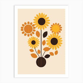 Sunflowers In A Vase 3 Art Print