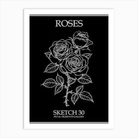 Roses Sketch 30 Poster Inverted Art Print