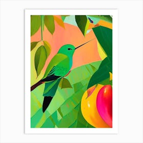 Green Breasted Mango Hummingbird Abstract Still Life Art Print