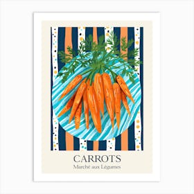 Marche Aux Legumes Carrots Summer Illustration 4 Art Print