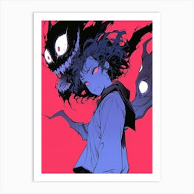 Girl And A Demon Art Print