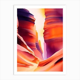 The Antelope Canyon Watercolour 4 Art Print