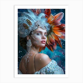 Beautiful Woman In A Costume Art Print