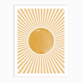 Boho Sun, Summer Yellow Bohemian Graphic Art Print