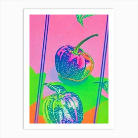 Anaheim Pepper 3 Risograph Retro Poster vegetable Art Print