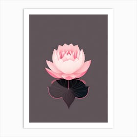 A Pink Lotus In Minimalist Style Vertical Composition 34 Art Print