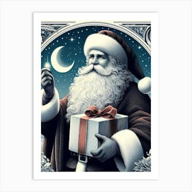 Santa Claus 5Style William Morris Art Print