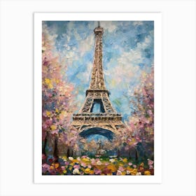 Eiffel Tower Paris France Monet Style 14 Art Print