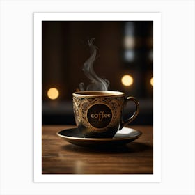 Coffee Cup With Steam Art Print