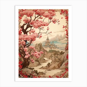 Cherry Blossom Victorian Style 2 Art Print