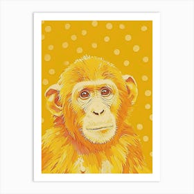 Yellow Bonobo 1 Art Print