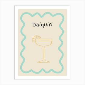 Daiquiri Doodle Poster Teal & Orange Art Print