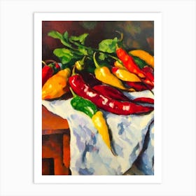 Chili Pepper 2 Cezanne Style vegetable Art Print