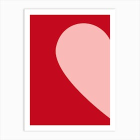 Heart On A Red Background Art Print