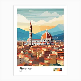 Florence, Italy, Geometric Illustration 3 Poster Art Print
